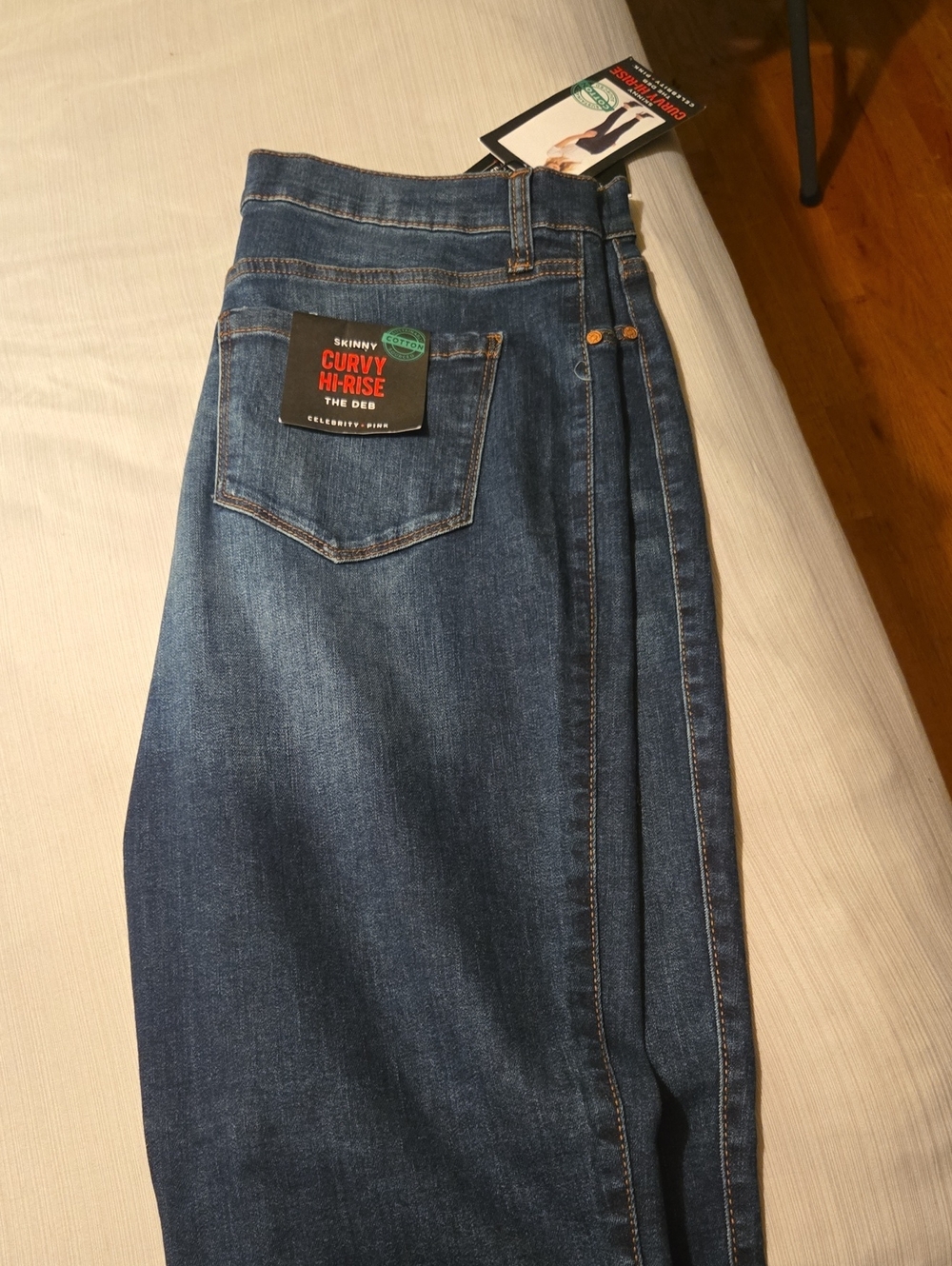 Women's Skinny Curvy Hi-Rise Dark Blue Jeans Size 15